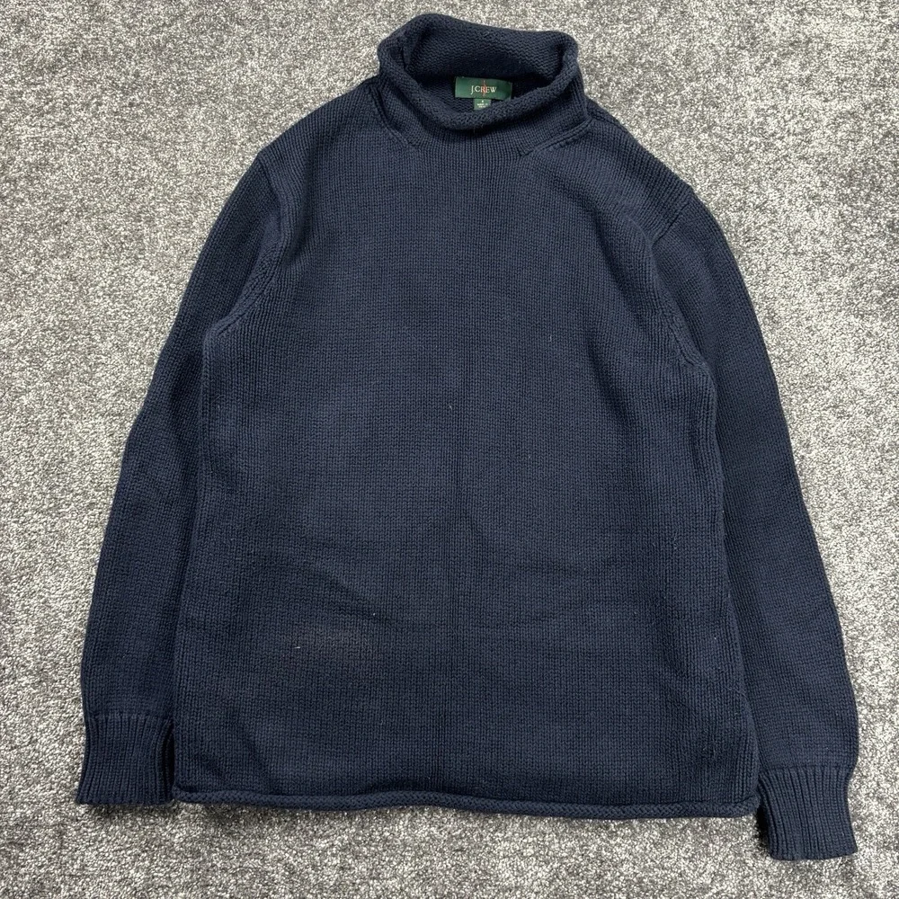 J.Crew 1988 Cotton Rollneck Knit Sweater Mens Small Blue J0782 Oarsman